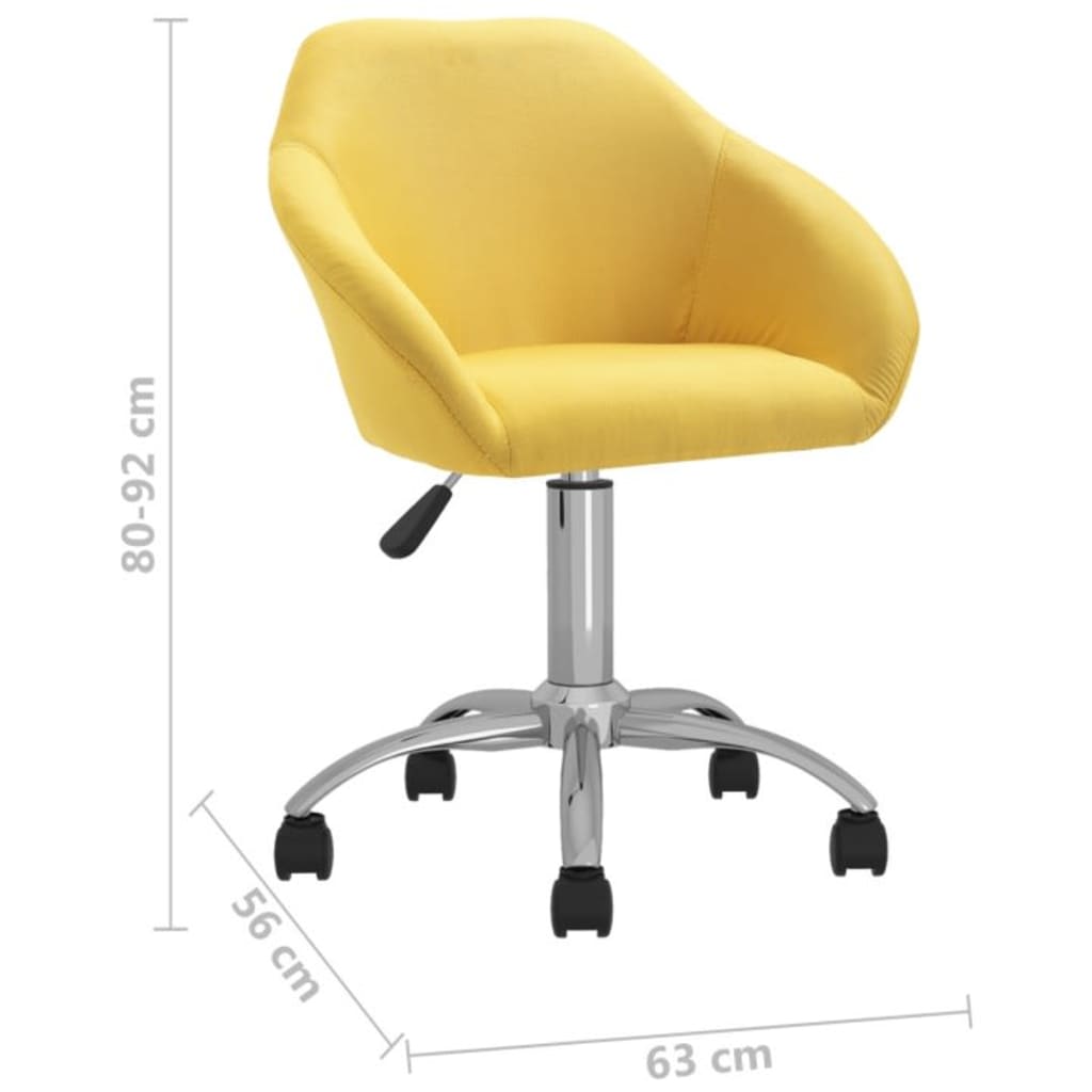 Bürostuhl Drehbar Gelb Stoff