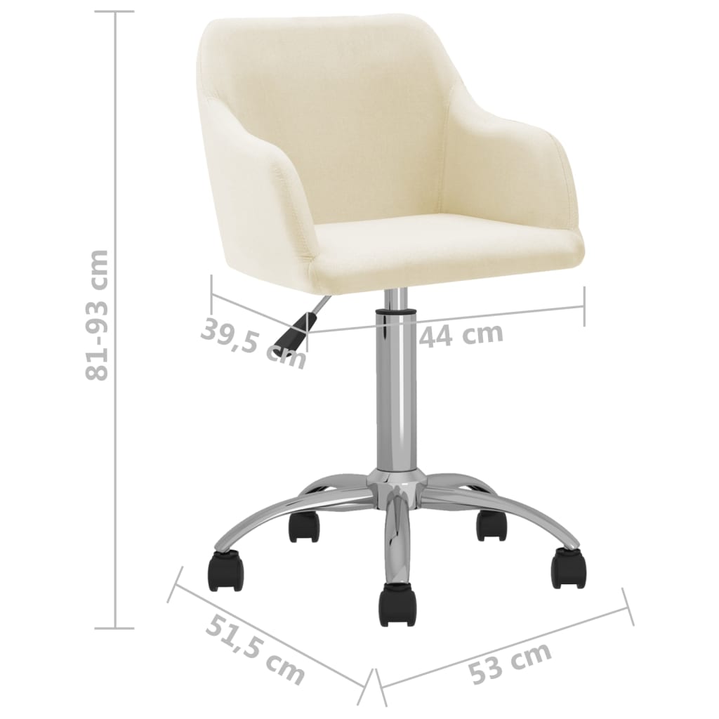 Bürostuhl Drehbar Creme Stoff