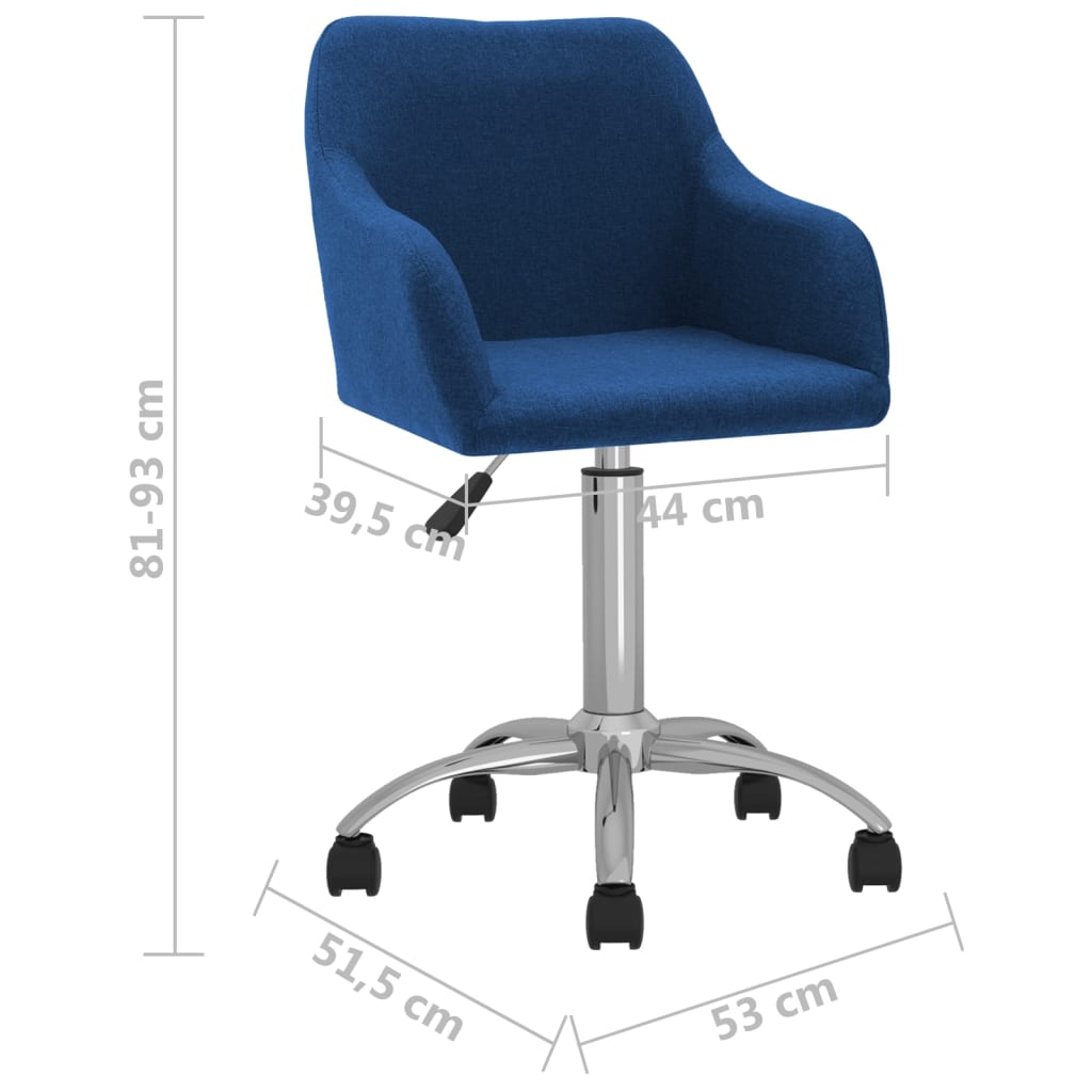 Bürostuhl Drehbar Blau Stoff