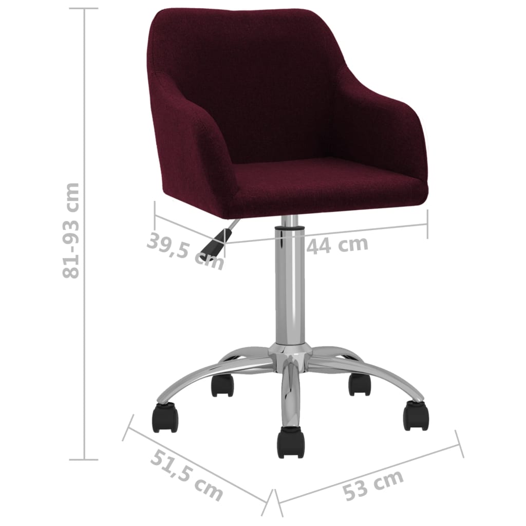 Bürostuhl Drehbar Lila Stoff