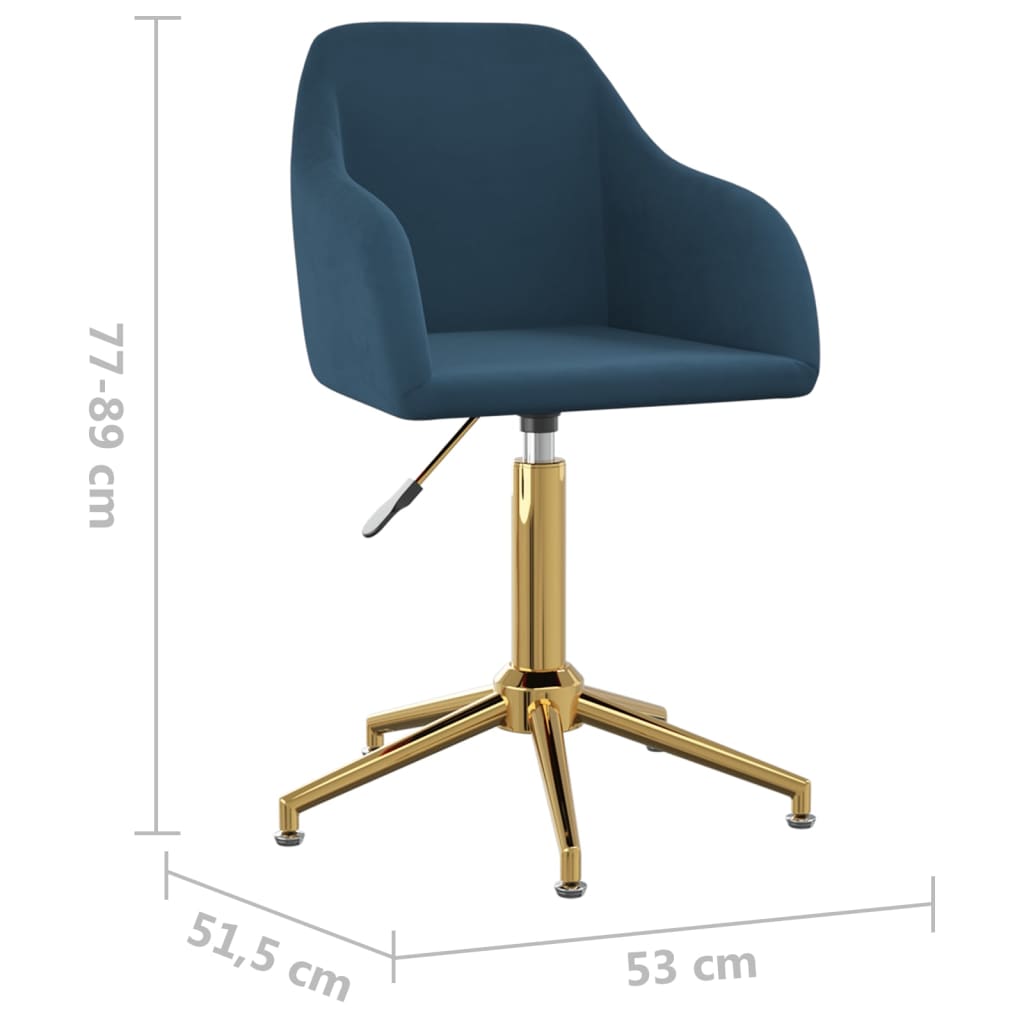 Bürostuhl Drehbar Blau Samt