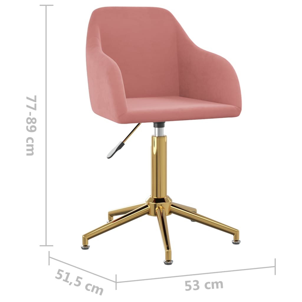 Bürostuhl Drehbar Rosa Samt