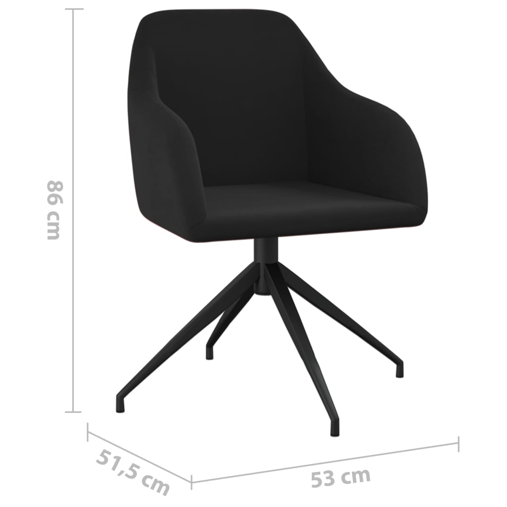 Esszimmerstühle 2 Stk. Schwarz Samt