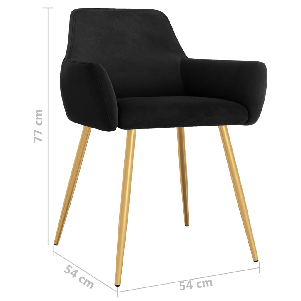 Esszimmerstühle 2 Stk. Schwarz Samt