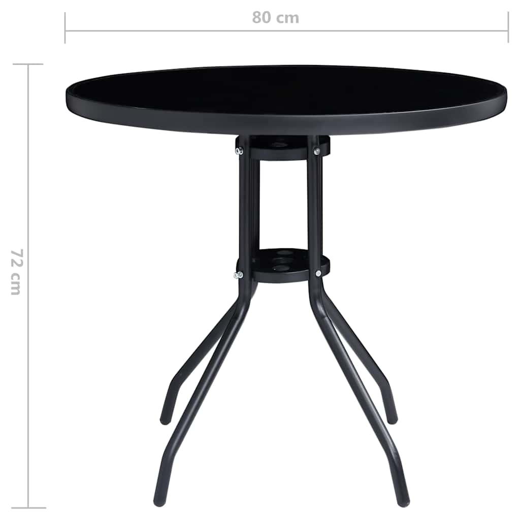 5-tlg. Garten-Essgruppe Aluminium und Textilene Schwarz