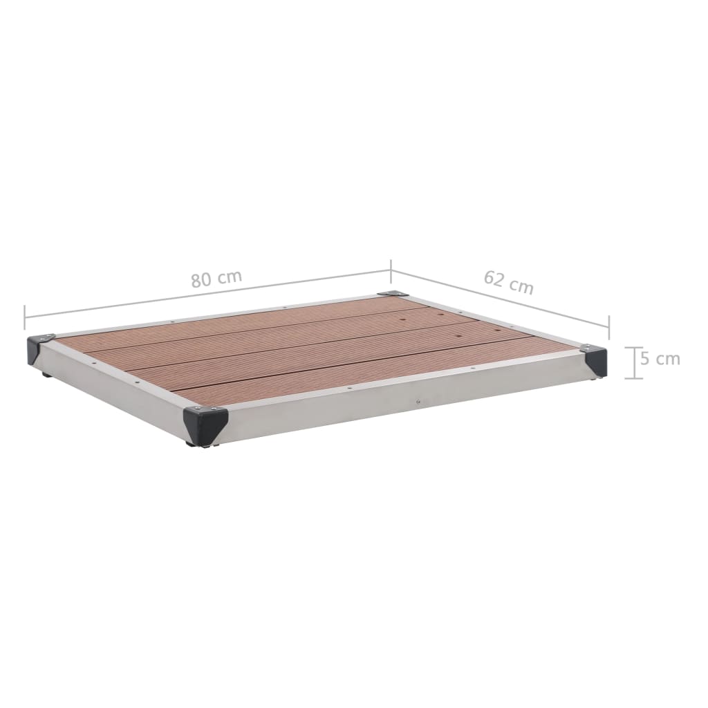 Gartendusche mit Brauner Bodenplatte 220 cm Aluminium
