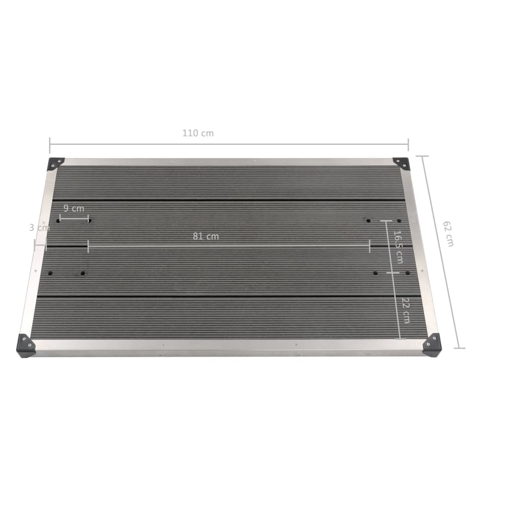 Gartendusche mit Grauer Bodenplatte 220 cm Aluminium