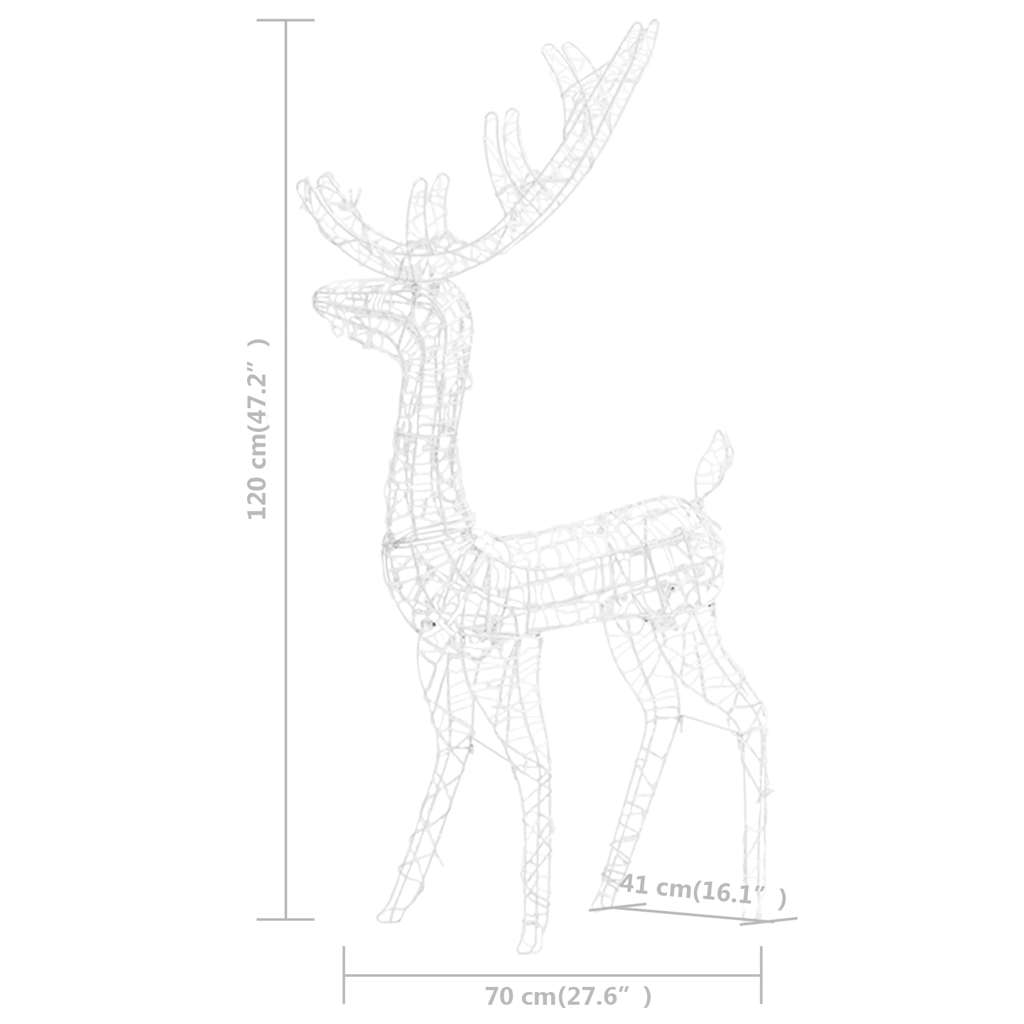 LED-Rentier Acryl Weihnachtsdeko 140 LEDs 120 cm Kaltweiß