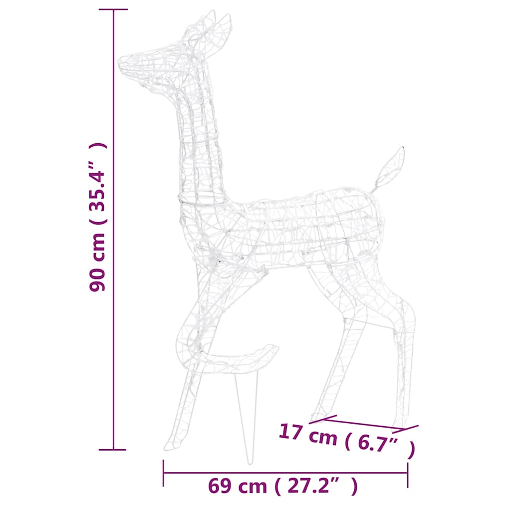 LED-Rentier-Familie Weihnachtsdeko Acryl 160 LED Blau