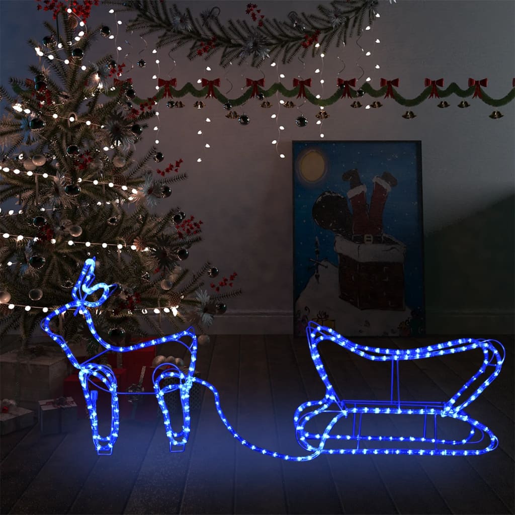 Christmas decoration reindeer and sleigh outdoor 252 LEDs