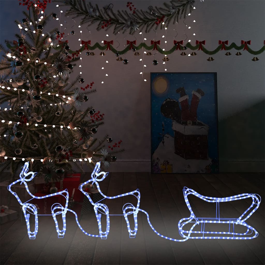 Christmas decoration reindeer and sleigh outdoor 576 LEDs
