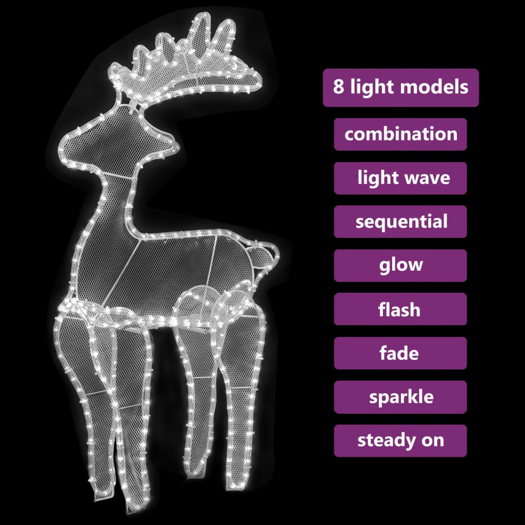 Reindeer Christmas decoration with mesh 306 LEDs 60x24x89 cm