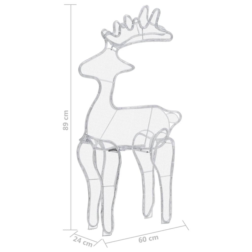 Reindeer Christmas decoration with mesh 306 LEDs 60x24x89 cm