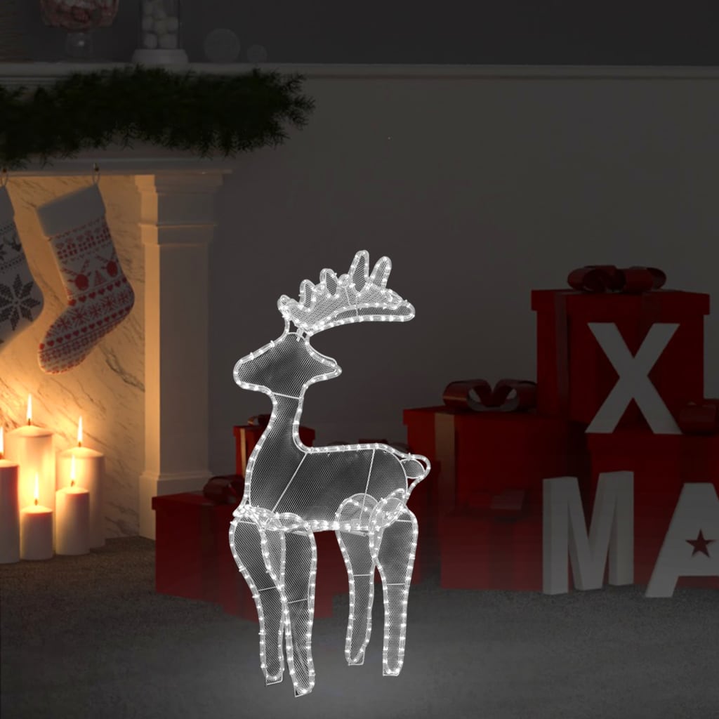 Reindeer Christmas decoration with mesh 306 LEDs 60x24x89 cm