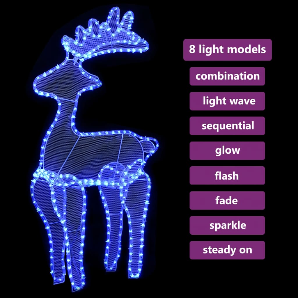 Reindeer Christmas decoration with mesh 306 LEDs 60x24x89 cm