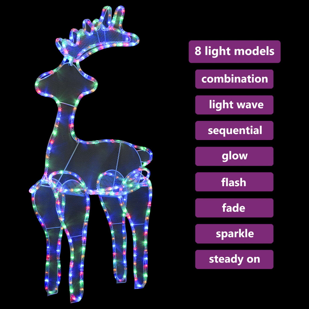 Reindeer Christmas decoration with mesh 306 LEDs 60x24x89 cm