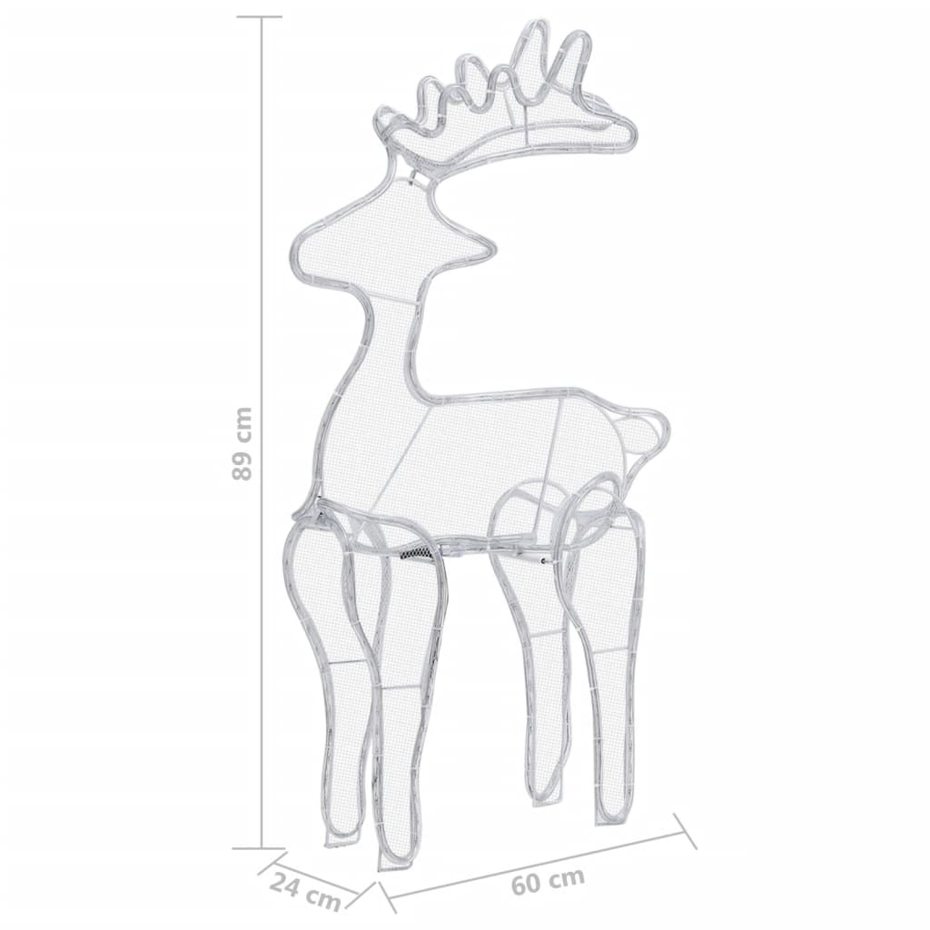 Reindeer Christmas decoration with mesh 306 LEDs 60x24x89 cm