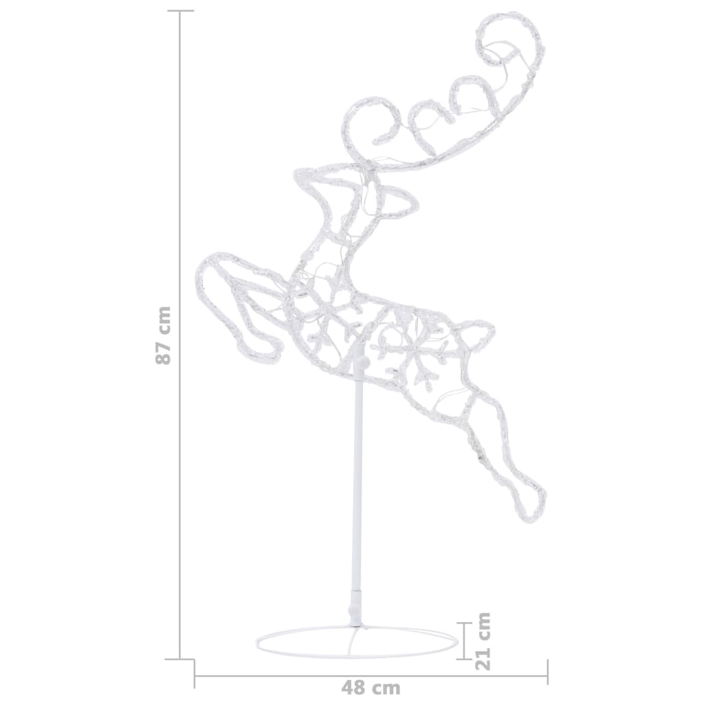 Weihnachtsdeko LED Rentiere & Schlitten Acryl 260x21x87 cm Bunt