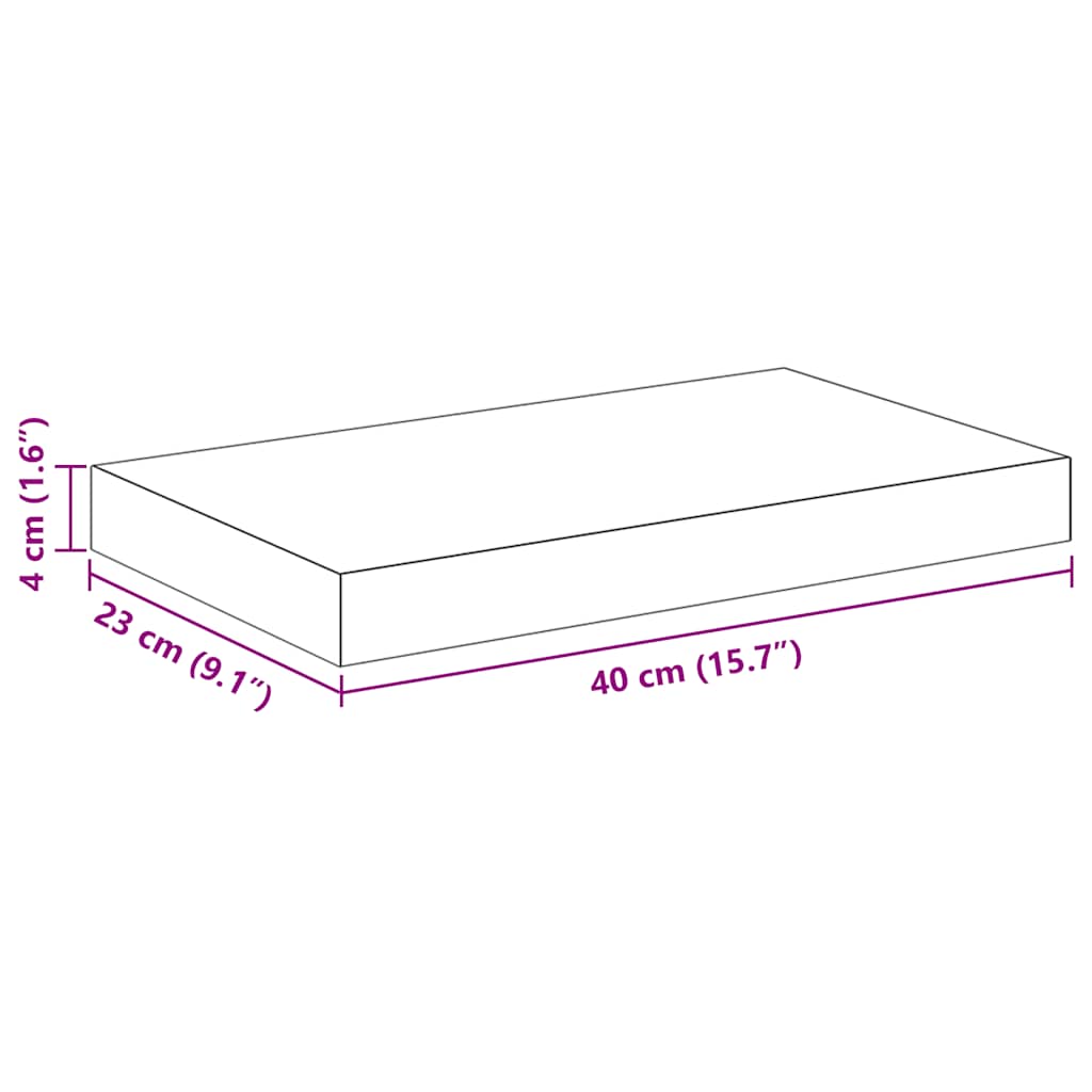 Schweberegale 4 Stk. Eichen-Optik und Weiß 40x23x3,8 cm MDF