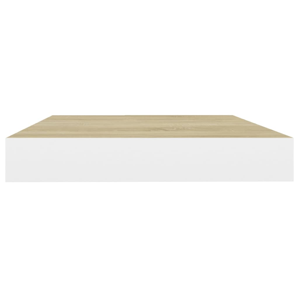 Floating shelves 4 pcs. Oak look and white 50x23x3.8 cm MDF