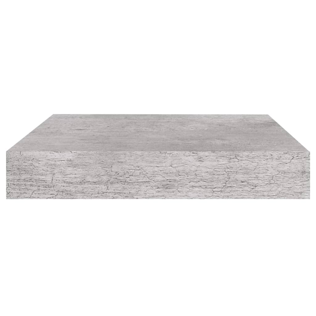 Floating shelves 4 pcs. Concrete grey 23x23.5x3.8 cm MDF