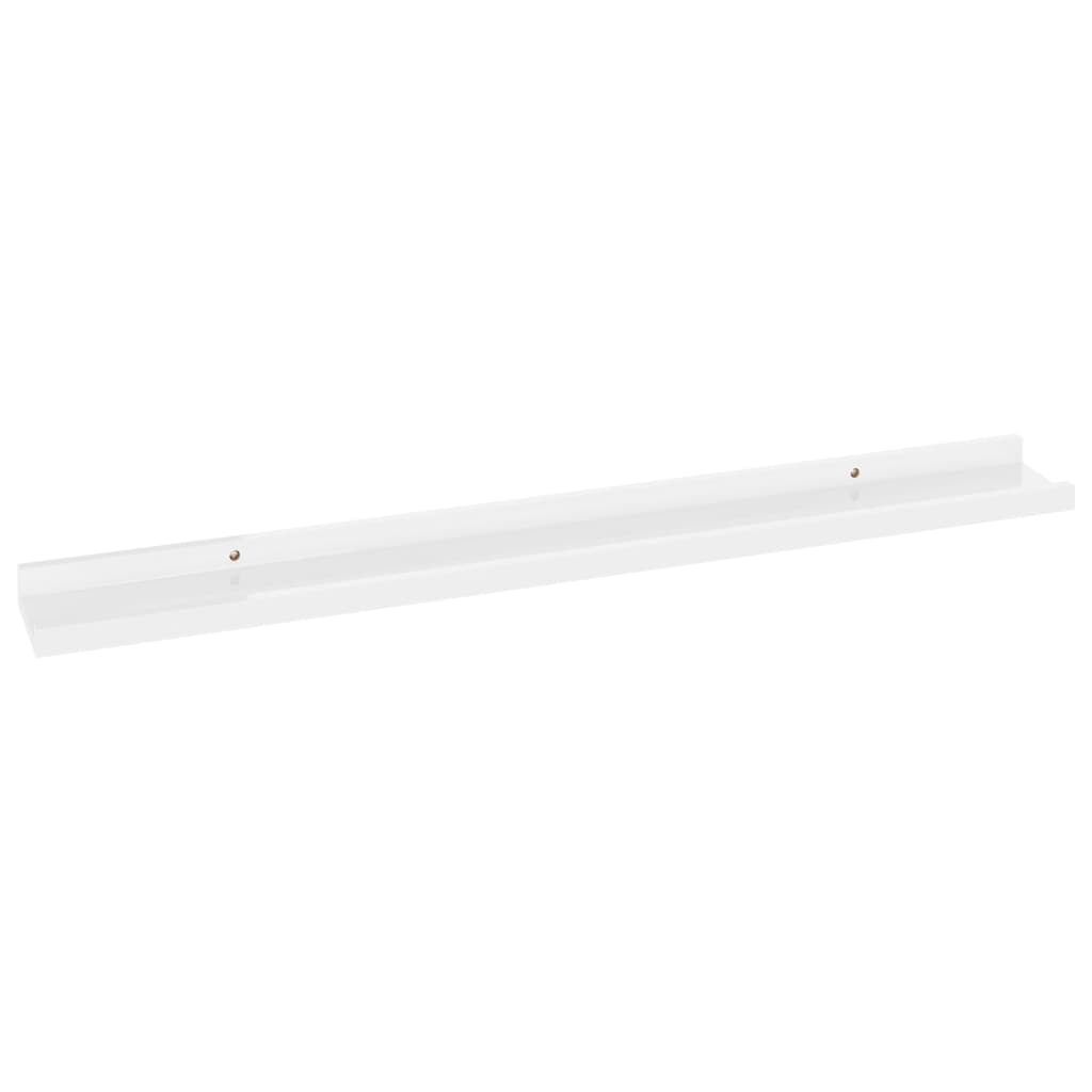 Wall shelves 2 pcs. High-gloss white 80x9x3 cm