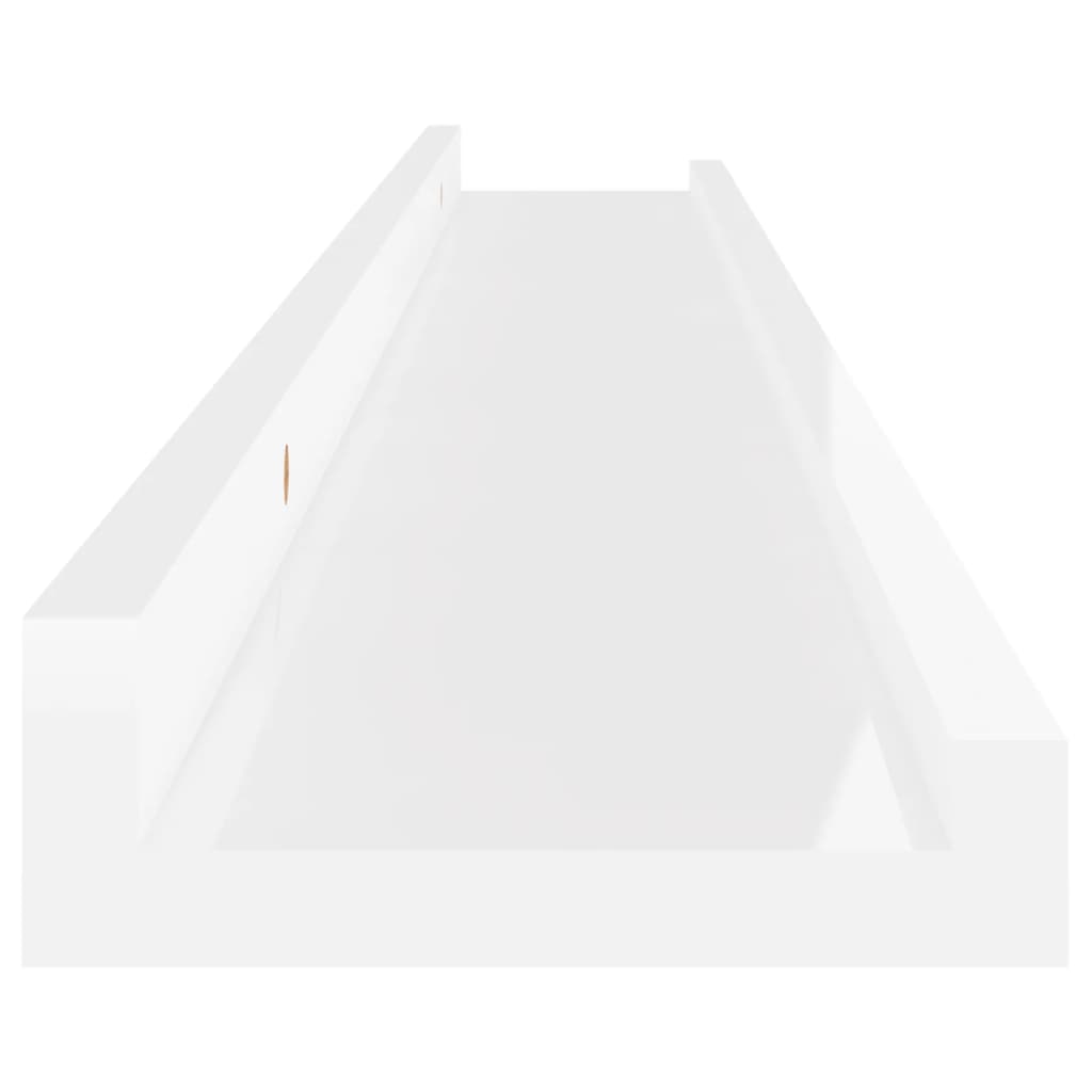Wall shelves 2 pcs. High-gloss white 80x9x3 cm