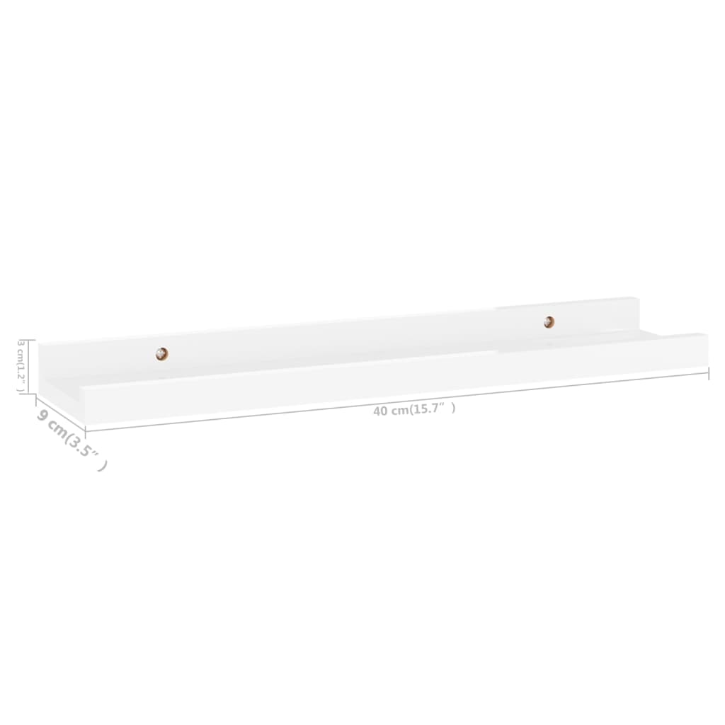 Wall shelves 4 pcs. High-gloss white 40x9x3 cm