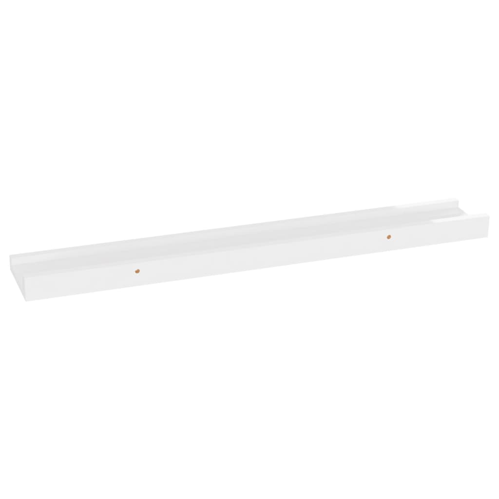 Wall shelves 4 pcs. High-gloss white 60x9x3 cm
