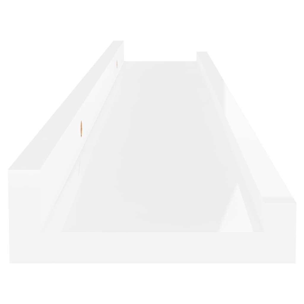 Wall shelves 4 pcs. High-gloss white 60x9x3 cm