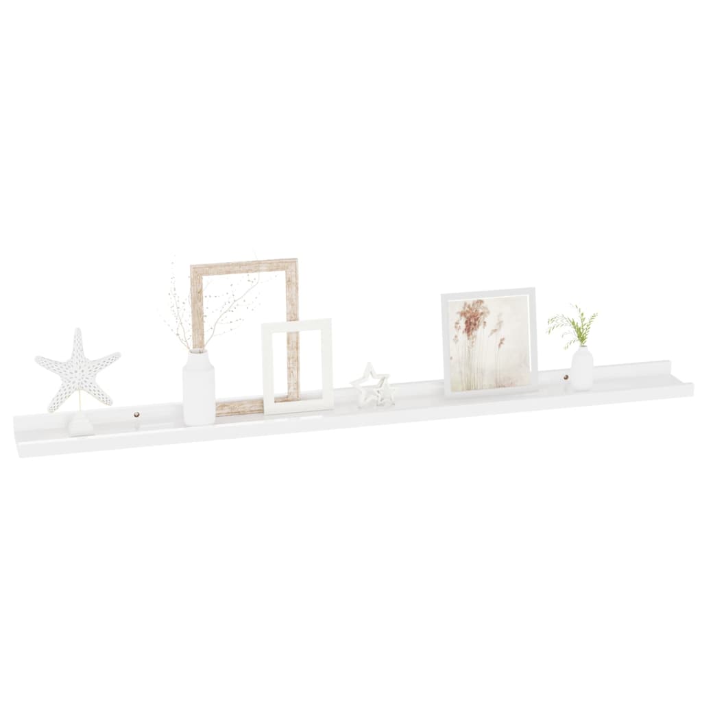 Wall shelves 4 pcs. High-gloss white 100x9x3 cm