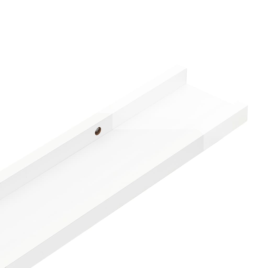 Wall shelves 4 pcs. High-gloss white 100x9x3 cm