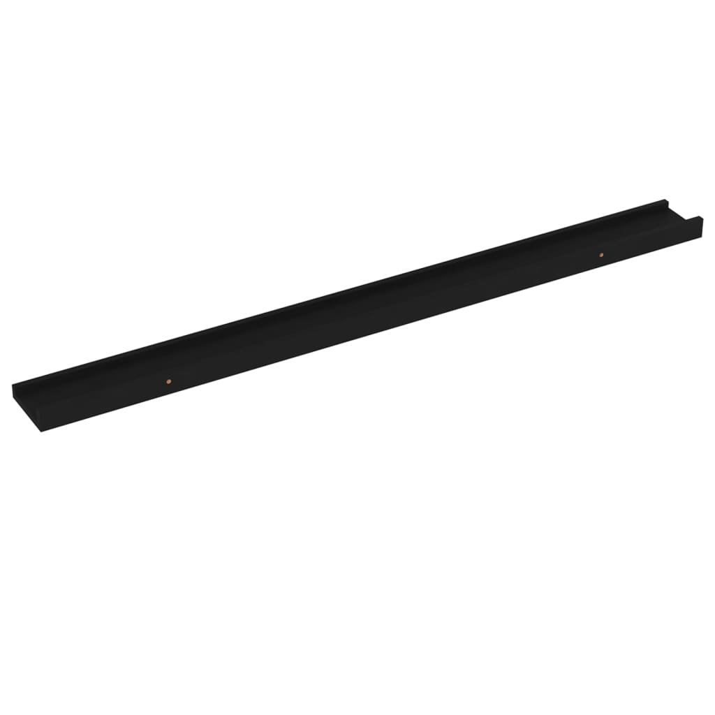 Étagères murales, lot de 4, noires, 100 x 9 x 3 cm