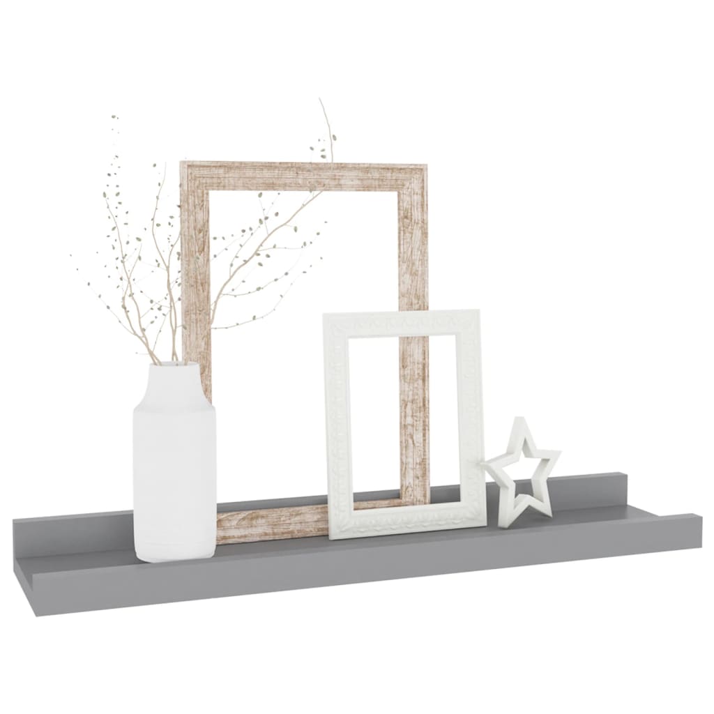 Wall shelves 4 pcs. Gray 40x9x3 cm