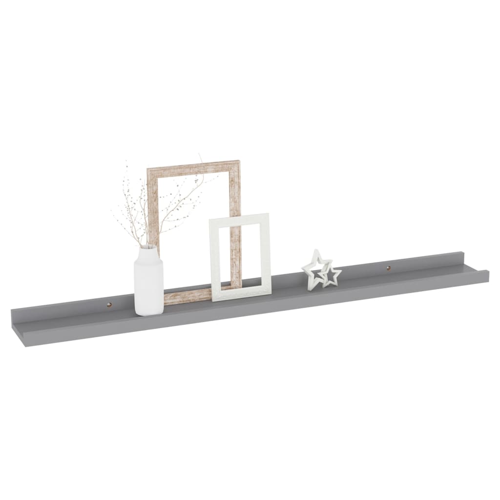 Wall shelves 4 pcs. Gray 80x9x3 cm