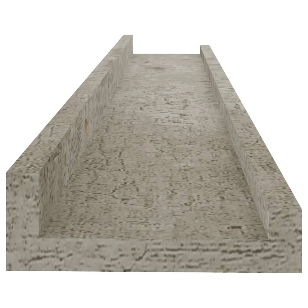 Wall shelves 4 pcs. concrete gray 60x9x3 cm