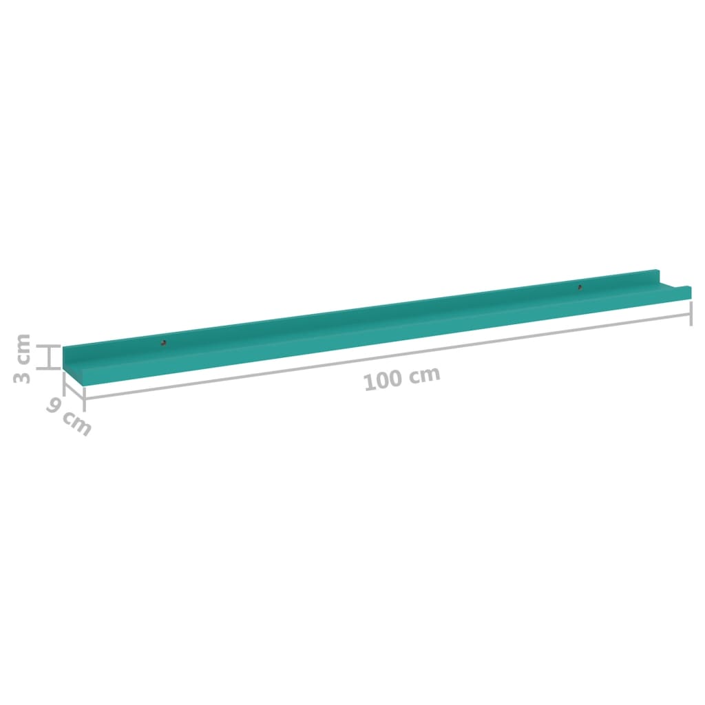 Wandregale 4 Stk. Blau 100x9x3 cm