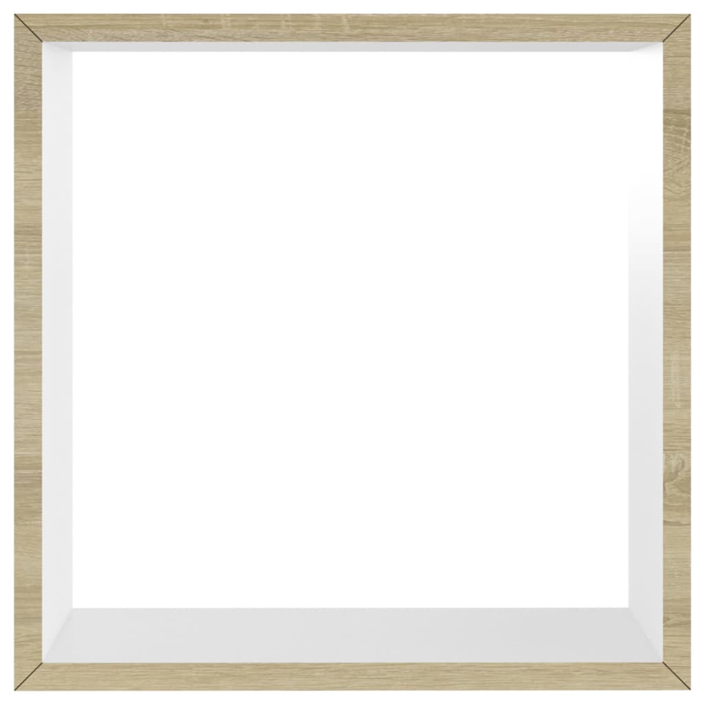 Cube shelves 3 pcs. White and Sonoma oak