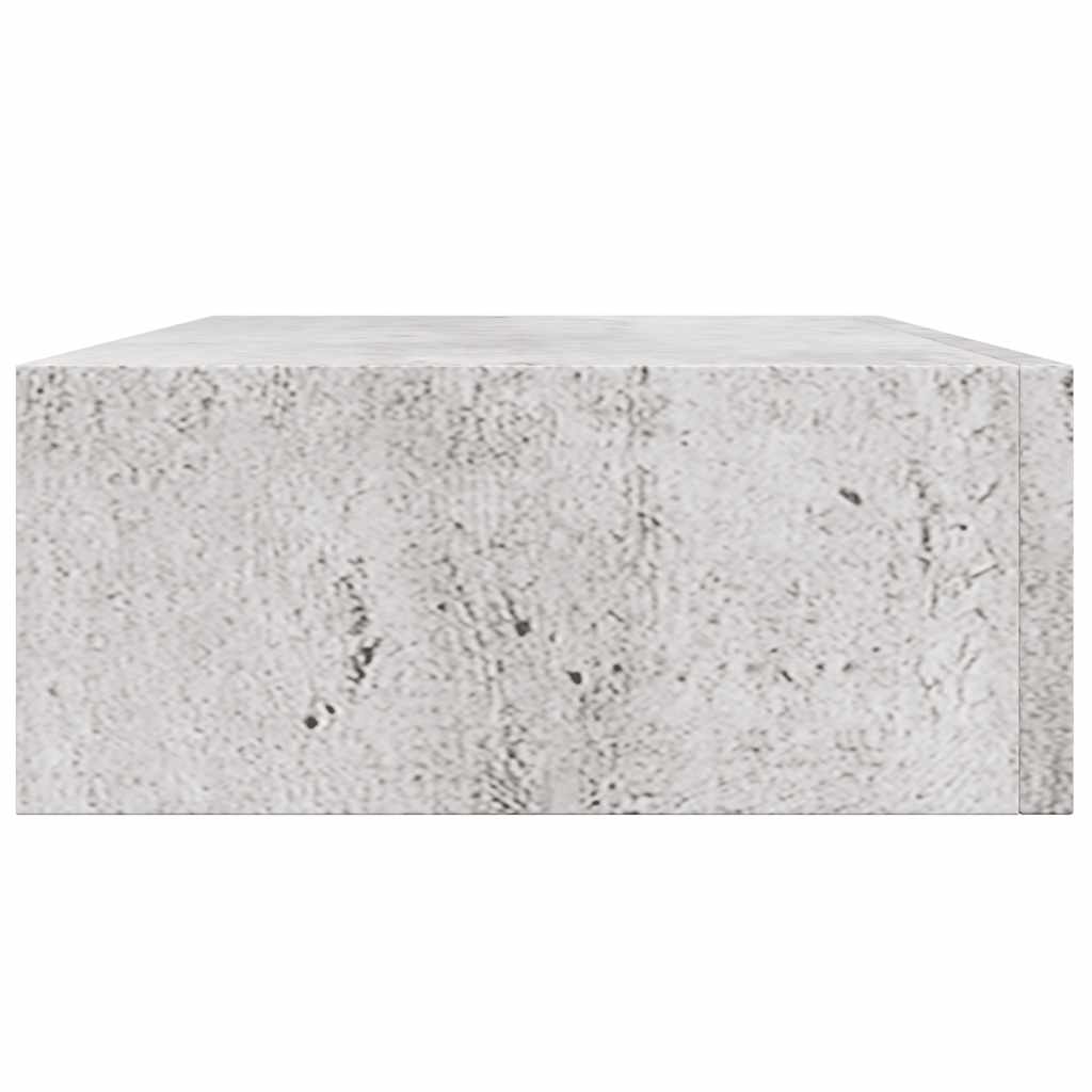 Wall shelf with drawer concrete grey 40x23.5x10 cm MDF