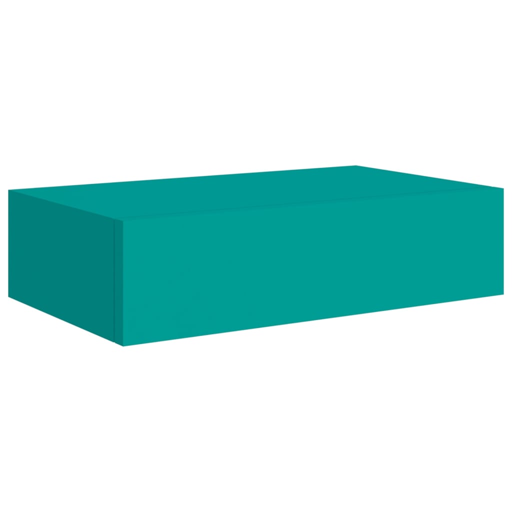 Wandregale mit Schubladen 2 Stk. Blau 40x23,5x10 cm MDF