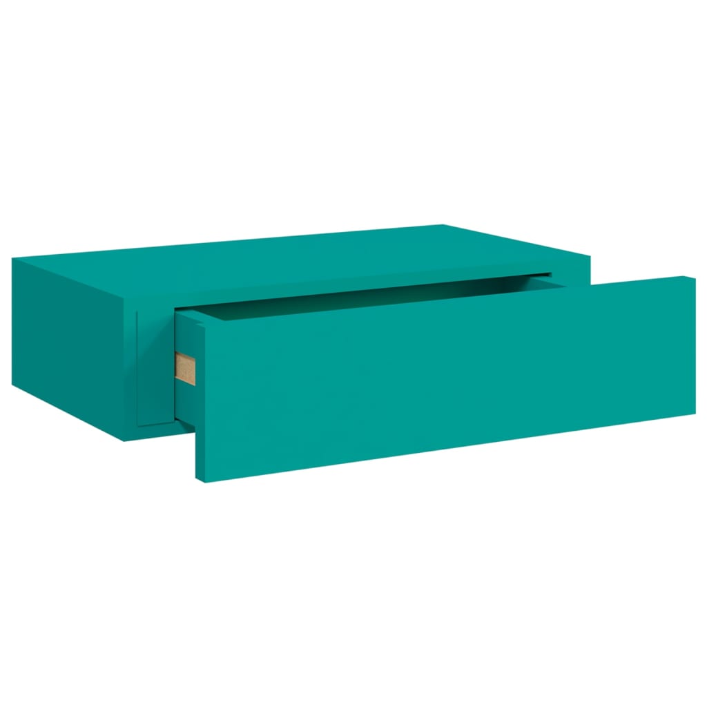 Wandregale mit Schubladen 2 Stk. Blau 40x23,5x10 cm MDF