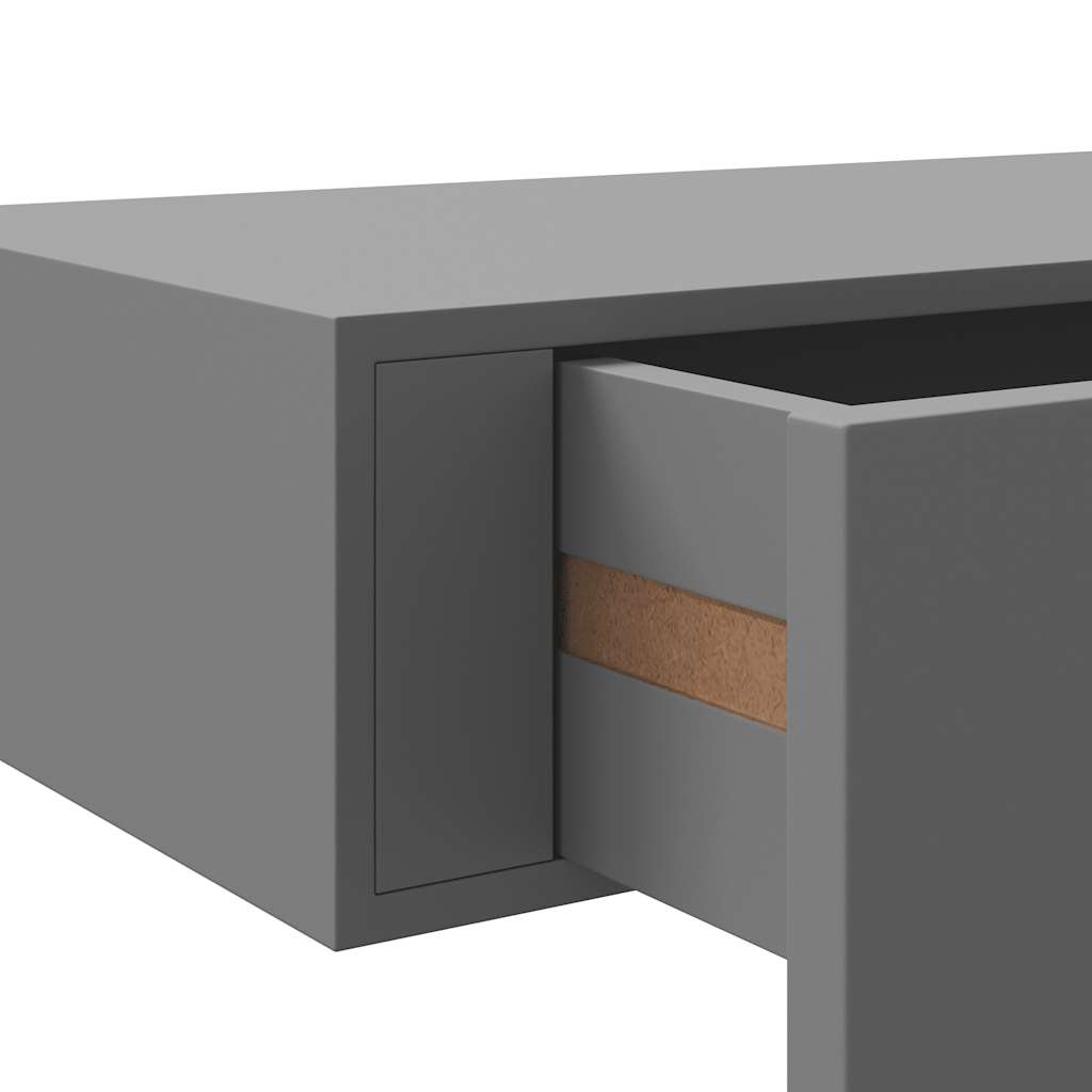 Wall shelf with drawer grey 60x23.5x10 cm MDF
