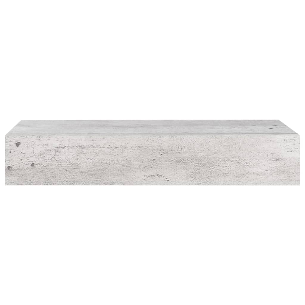 Étagères murales avec tiroirs, 2 pièces, gris béton, 60 x 23,5 x 10 cm, MDF