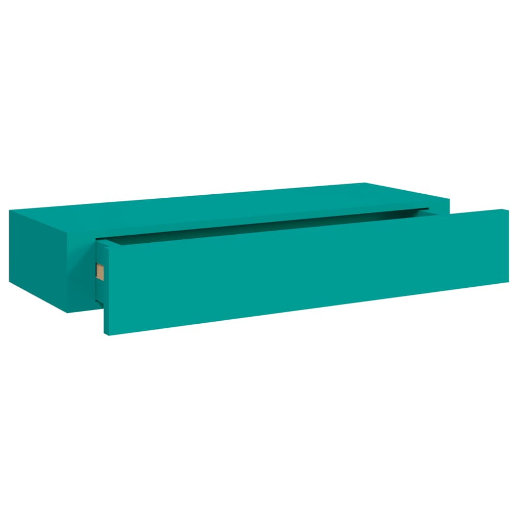 Wandregale mit Schubladen 2 Stk. Blau 60x23,5x10 cm MDF
