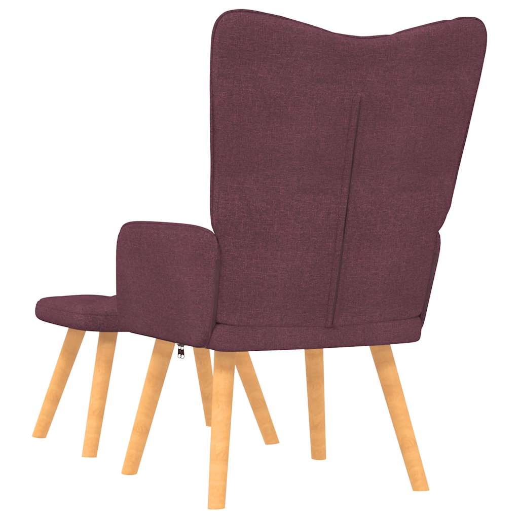 Relaxsessel mit Hocker Lila Stoff