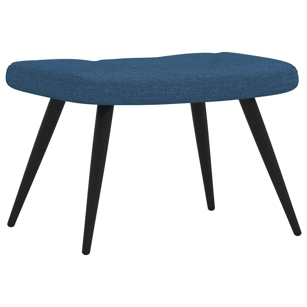 Relaxsessel mit Hocker Blau Stoff
