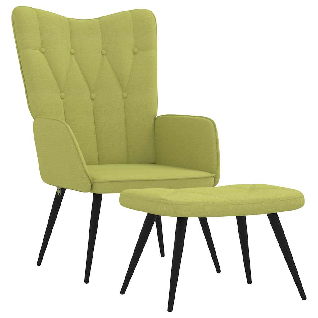 Relaxsessel mit Hocker Grün Stoff