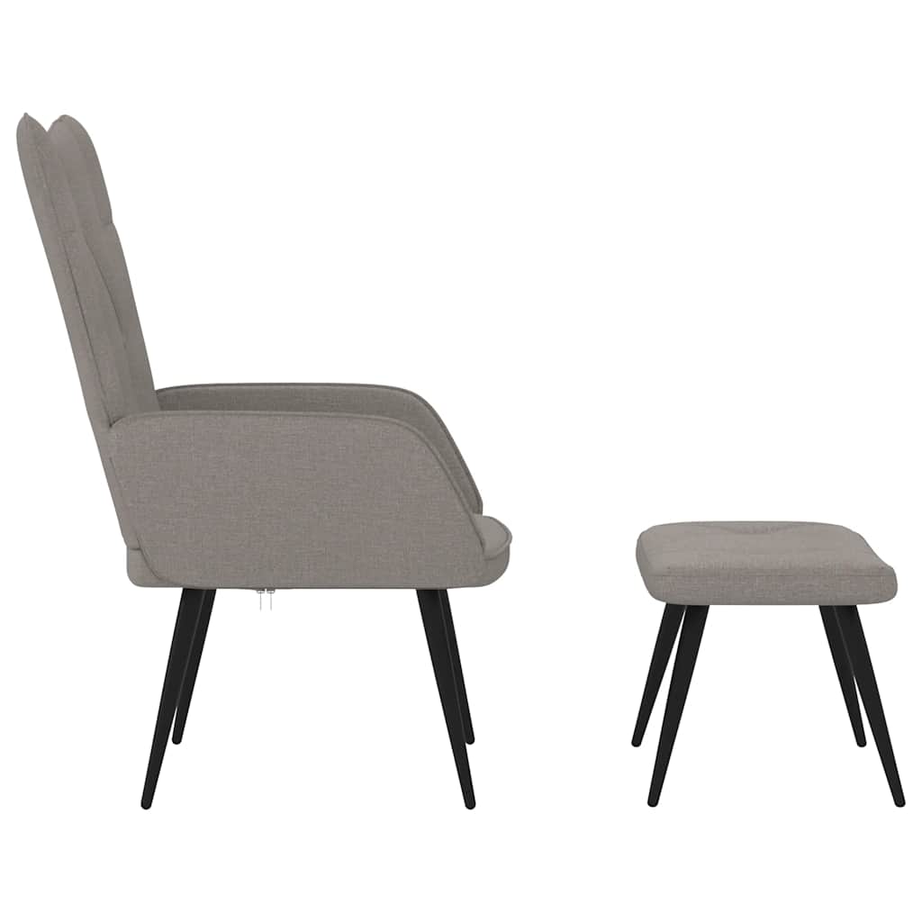 Relaxsessel mit Hocker Taupe Stoff