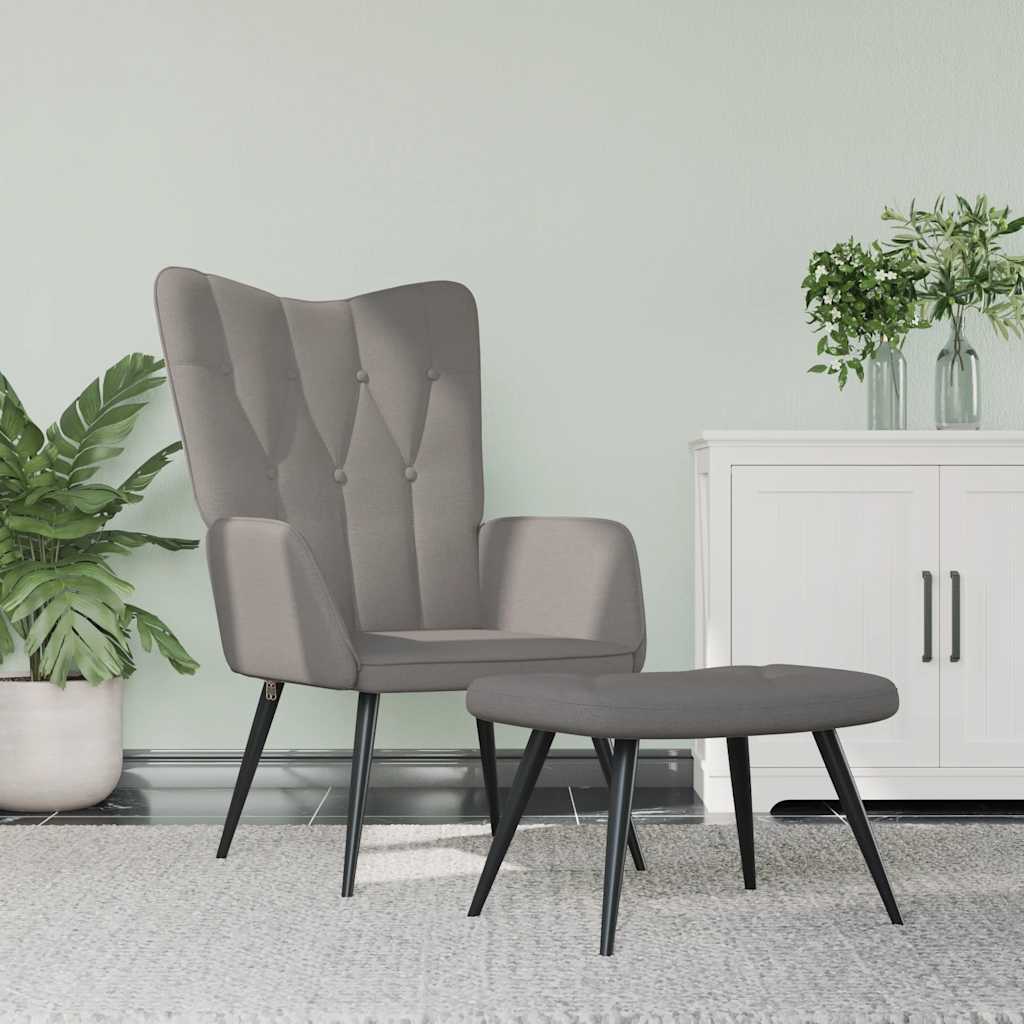 Relaxsessel mit Hocker Taupe Stoff