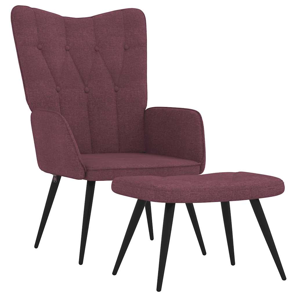 Relaxsessel mit Hocker Lila Stoff
